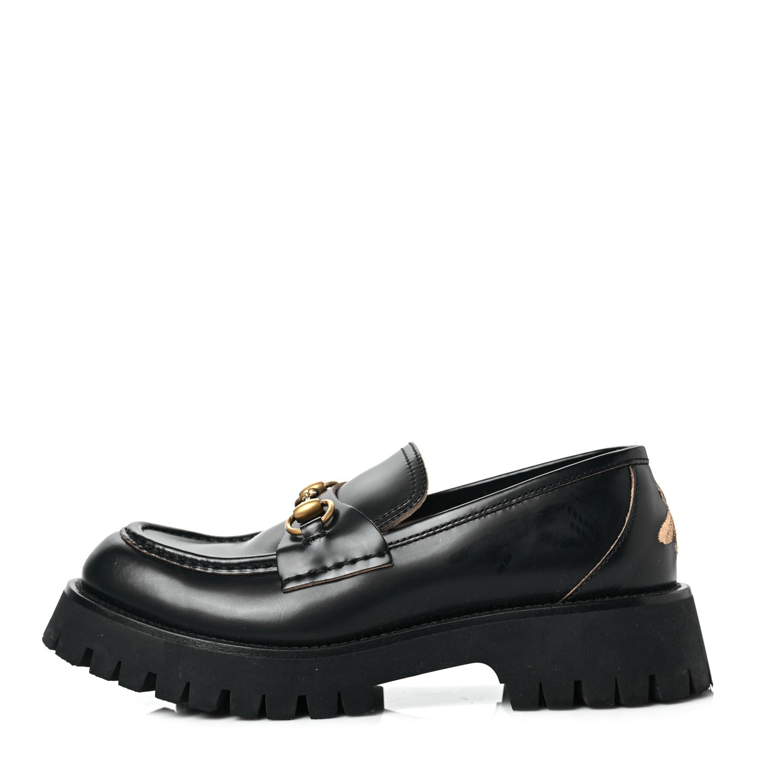 Gucci Cordovan Lux Womens Harald Horsebit 25mm Platform Loafers 40 Black 1 of 8