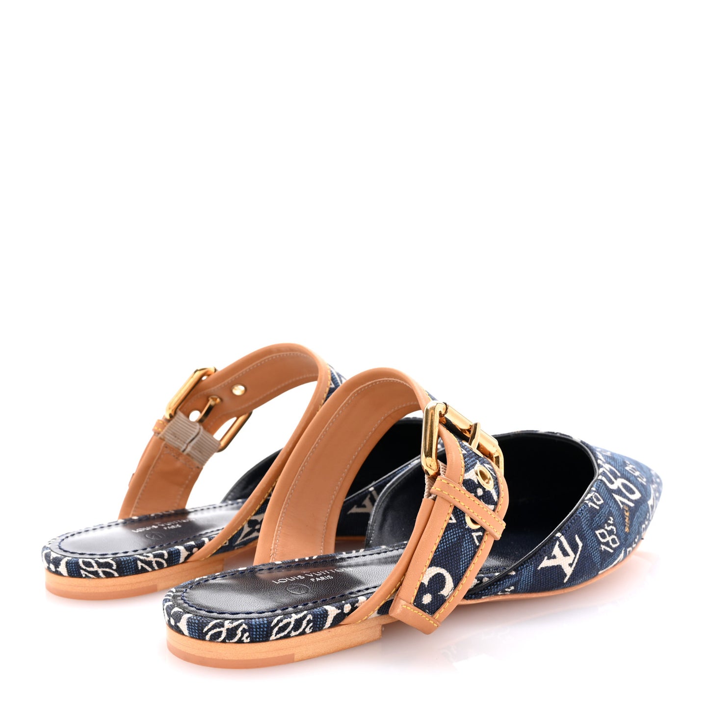 Jacquard Since 1854 Sofia Flat Mules 38 Blue