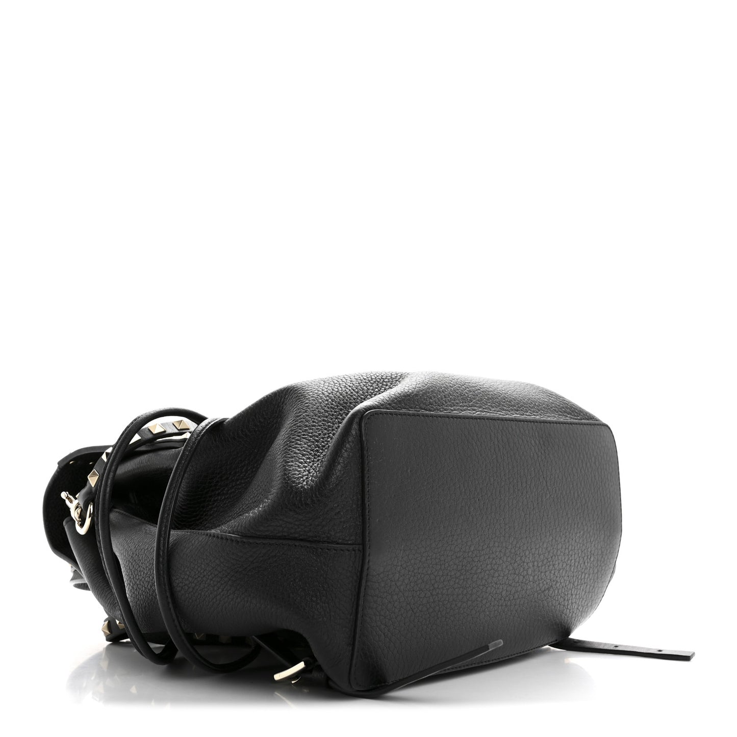 Grained Calfskin Rockstud Backpack Black