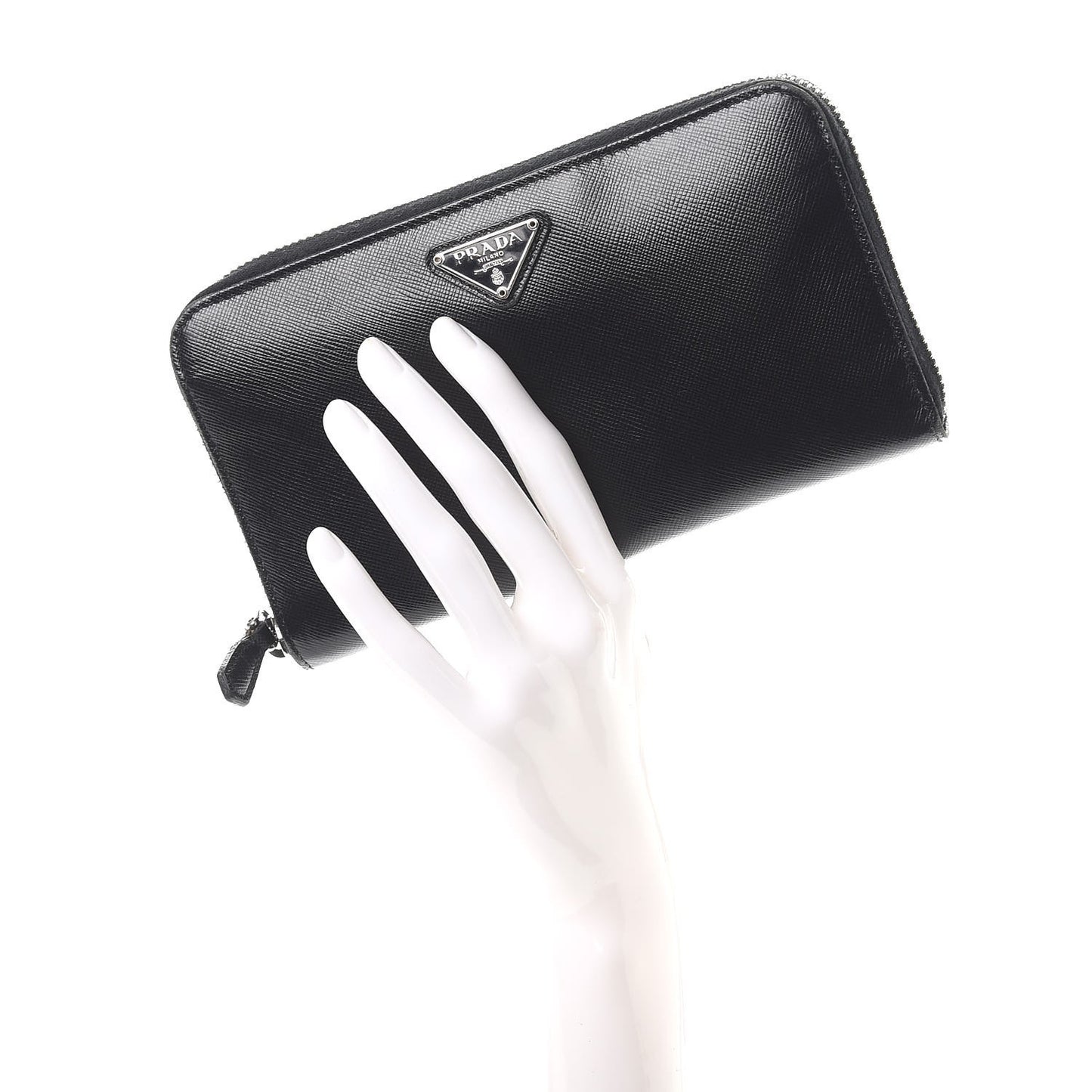 Saffiano Zip Around Wallet Nero Black