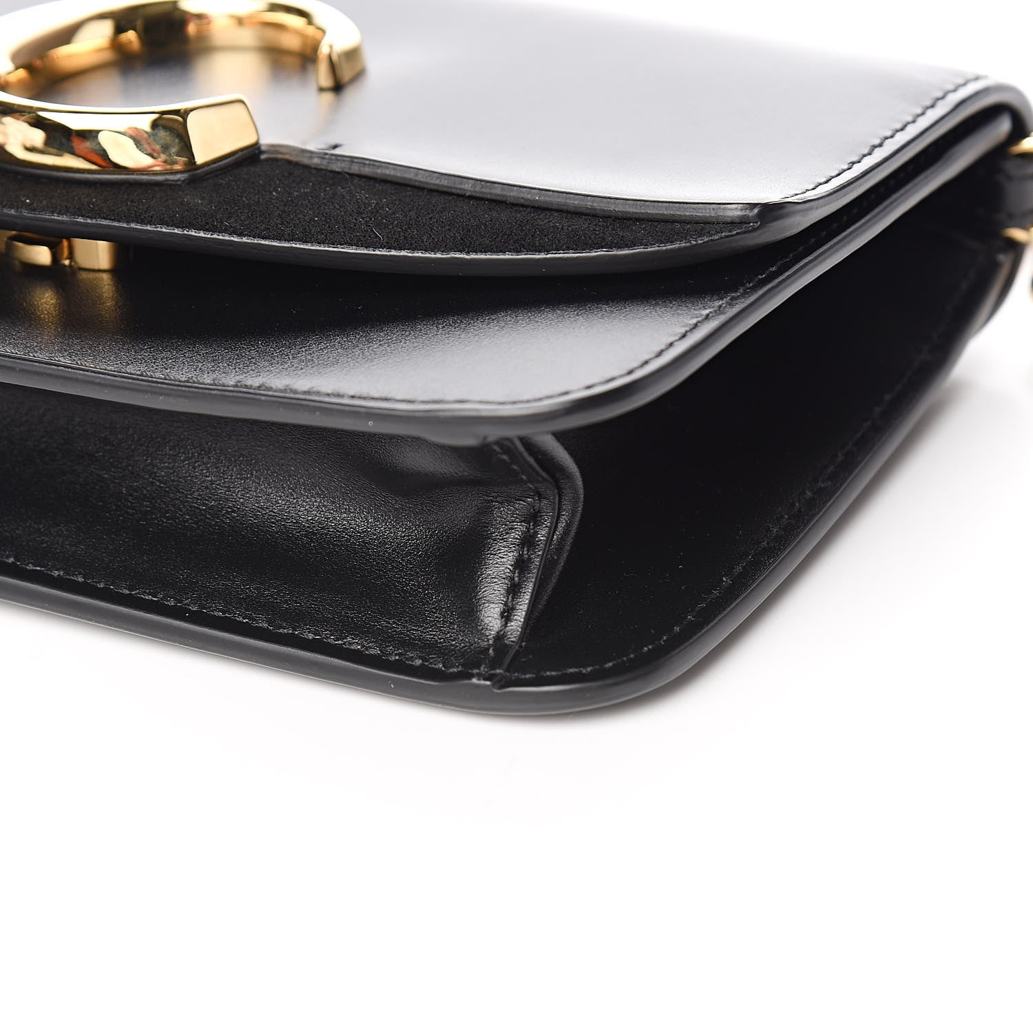 Chloe Calfskin Suede C Clutch With Chain Black 9 of 10