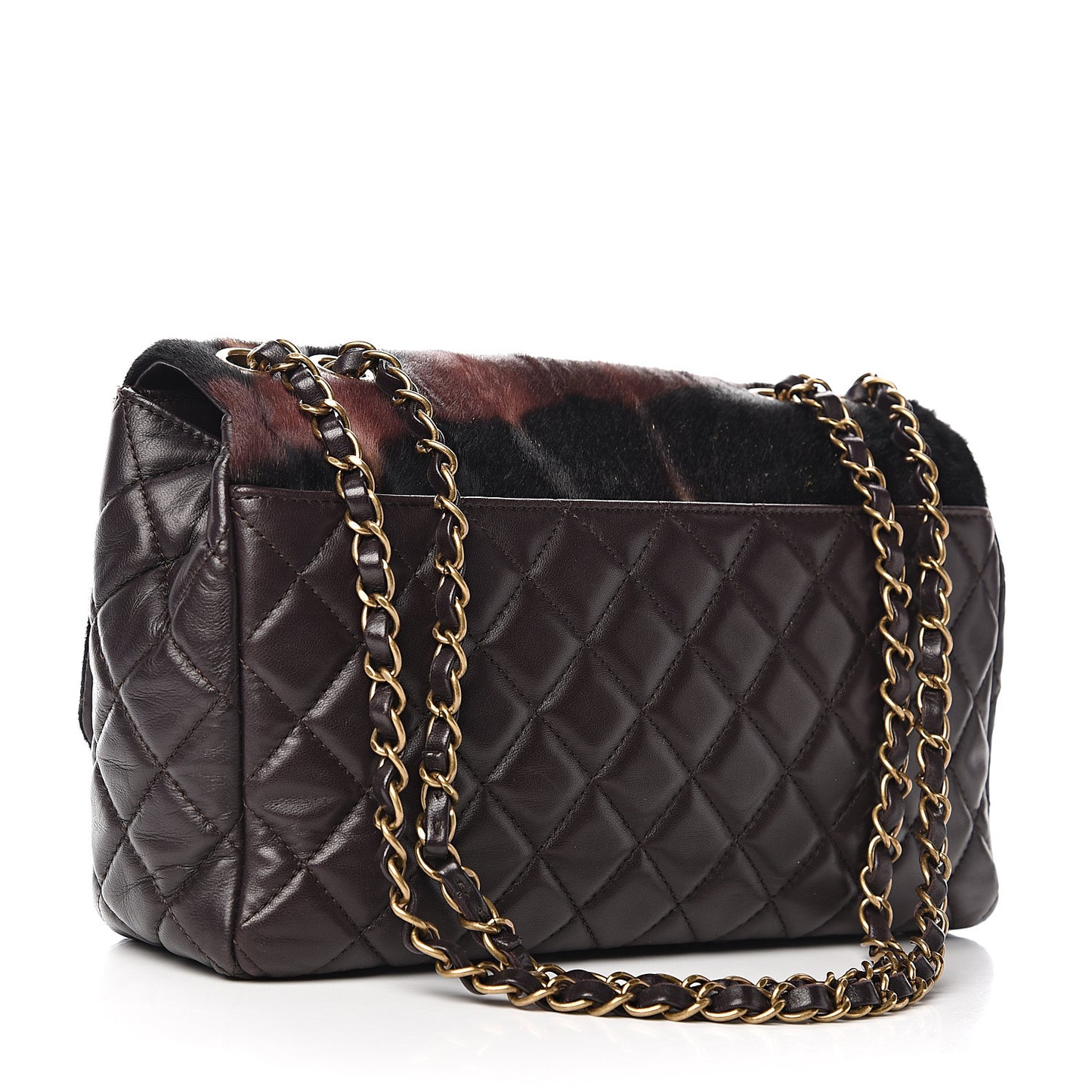 Pony Hair Lambskin Medium Paris Dallas Single Flap Gold
