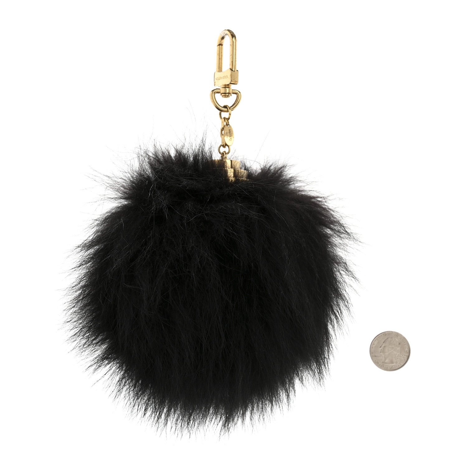 Louis Vuitton Mink Fur Fluffy Bag Charm Black 2 of 4