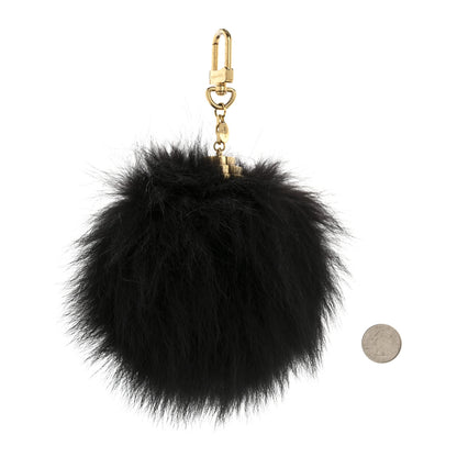 Louis Vuitton Mink Fur Fluffy Bag Charm Black 2 of 4