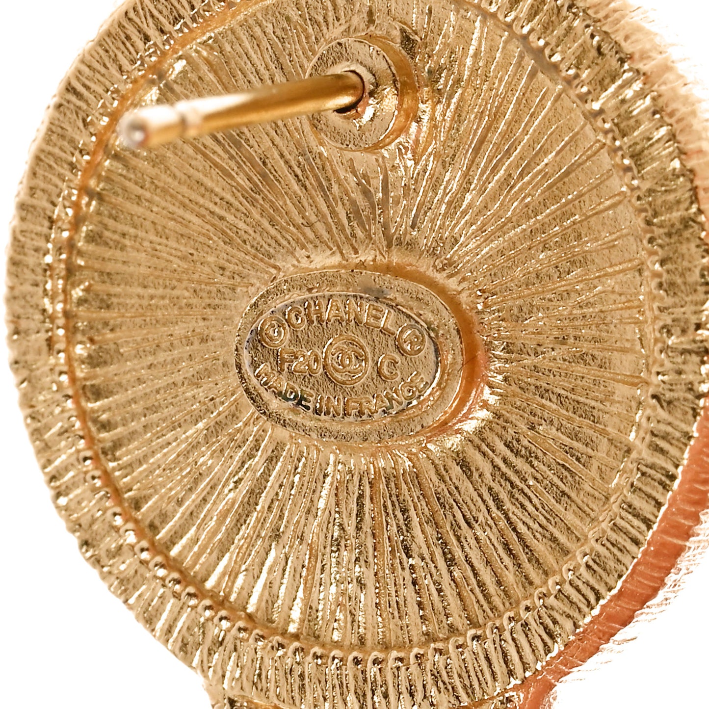 Pearl CC Tags Drop Earrings Gold