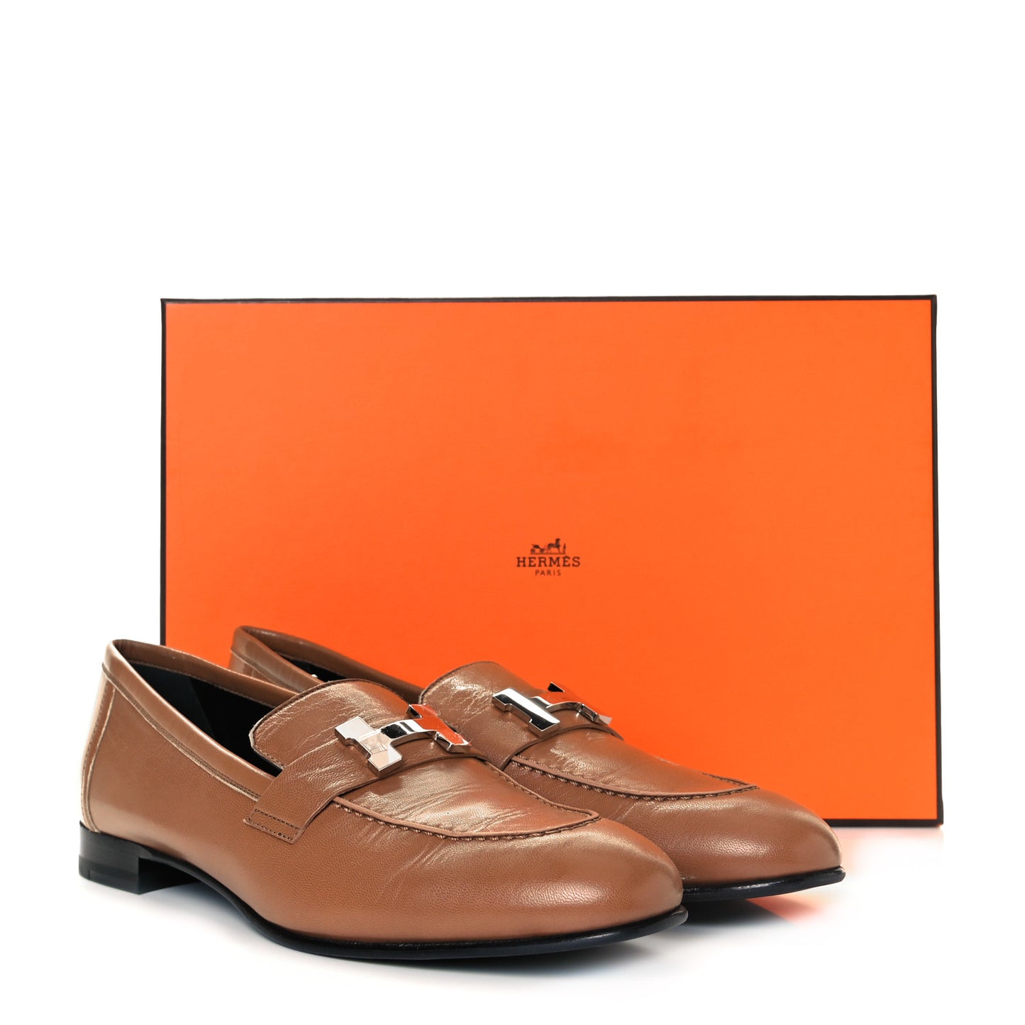 Goatskin Womens Paris Loafers 39.5 Gold