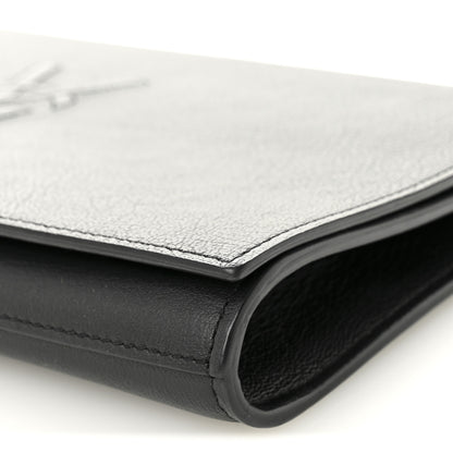 Saint Laurent Calfskin Monogram Large Belle De Jour Clutch Black 10 of 11