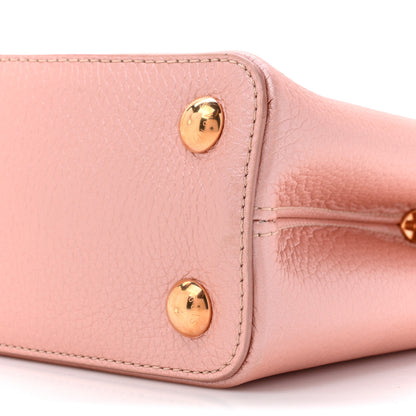 Louis Vuitton Metallic Taurillon Capucines BB Pearly Pink 8 of 12