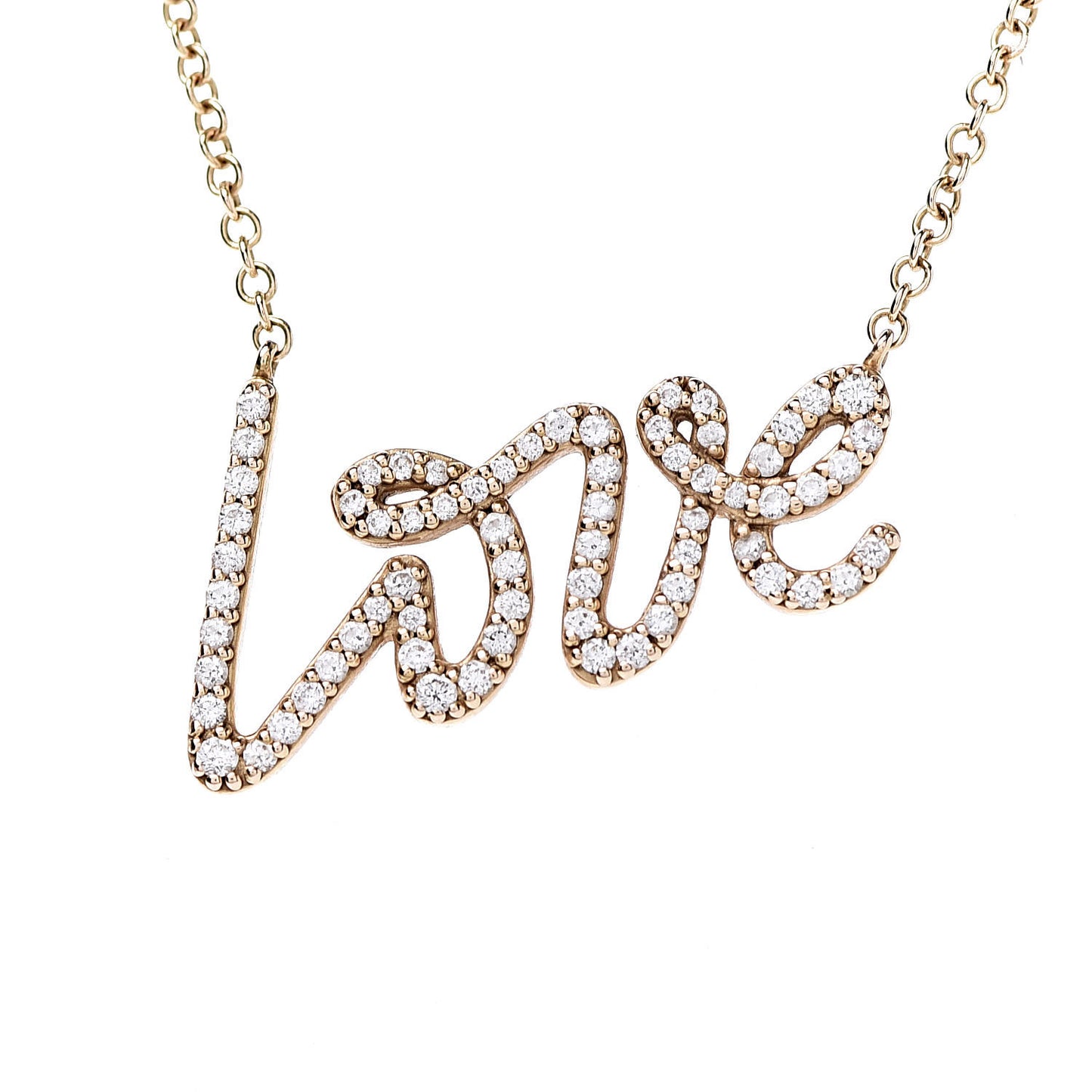 18K Rose Gold Diamond Small Paloma's Graffiti Love Pendant Necklace