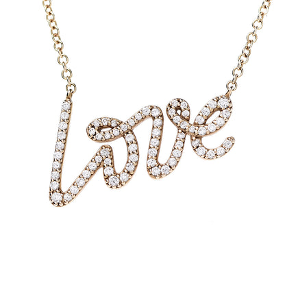 Tiffany 18K Rose Gold Diamond Small Paloma's Graffiti Love Pendant Necklace 4 of 6