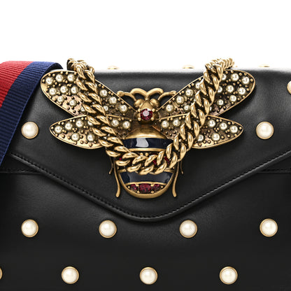 Gucci Nappa Pearl Studded Mini Queen Margaret Broadway Shoulder Bag Black 8 of 10