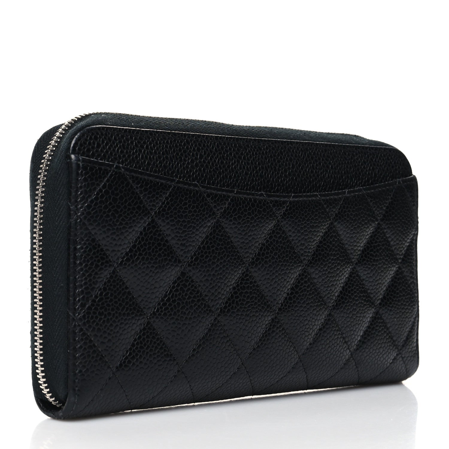 Chanel Caviar Quilted Large Gusset Zip Around Wallet Black 3 of 14