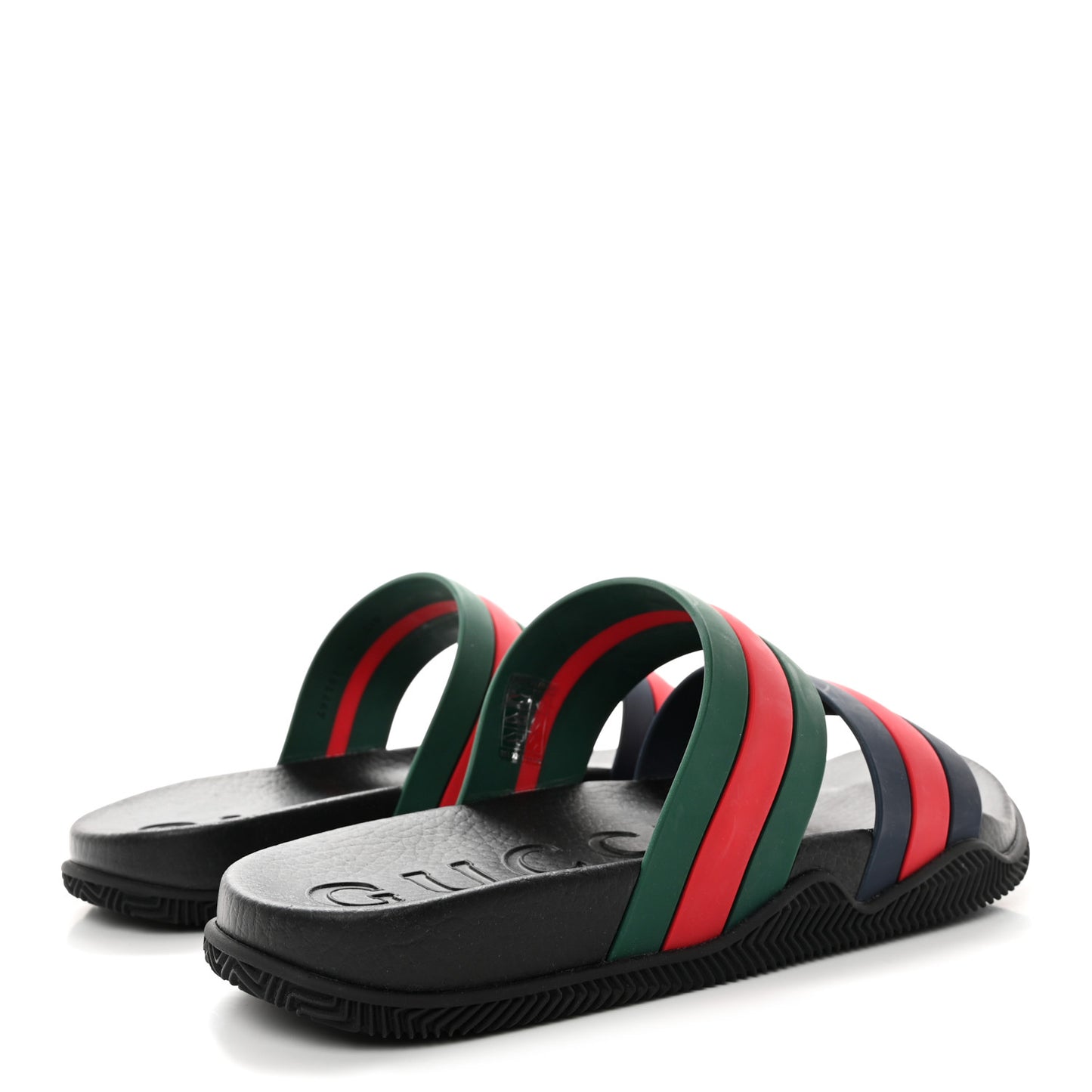 Rubber Web Mens Slide Sandals 9 Green Red