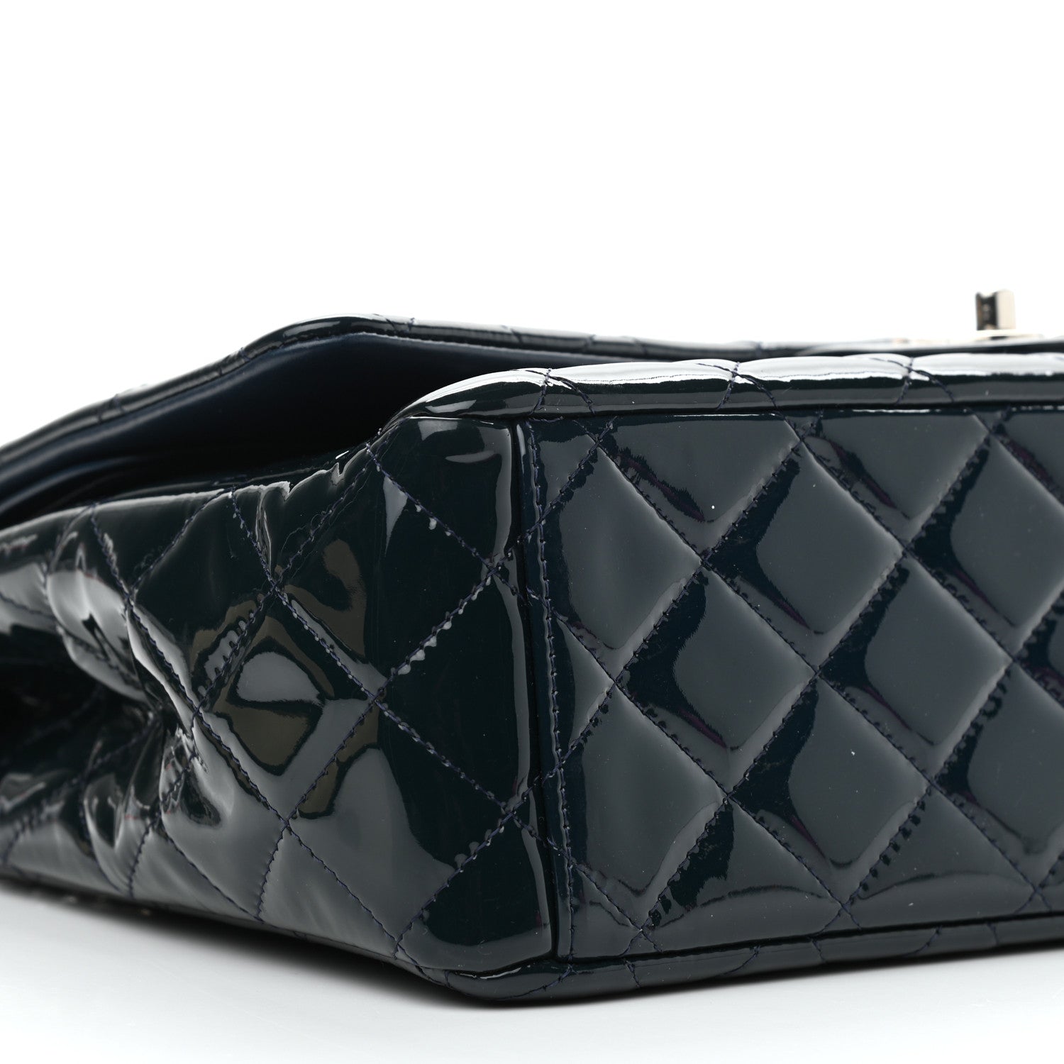 Chanel Patent Quilted Maxi Double Flap Navy 8 of 10