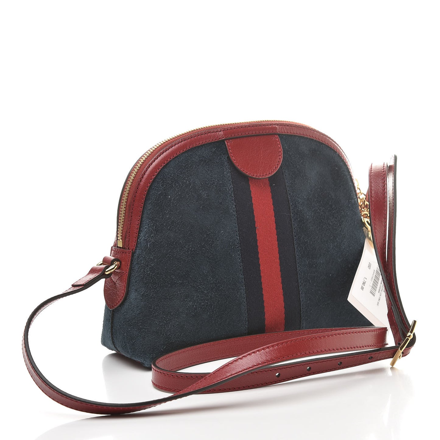 Suede Calfskin Web Small Ophidia Dome Shoulder Bag New Blue Romantic Cherry