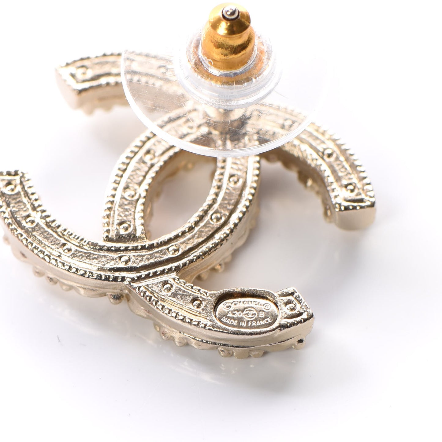 Metal Graduated Pearl Crystal CC Earrings Light Gold