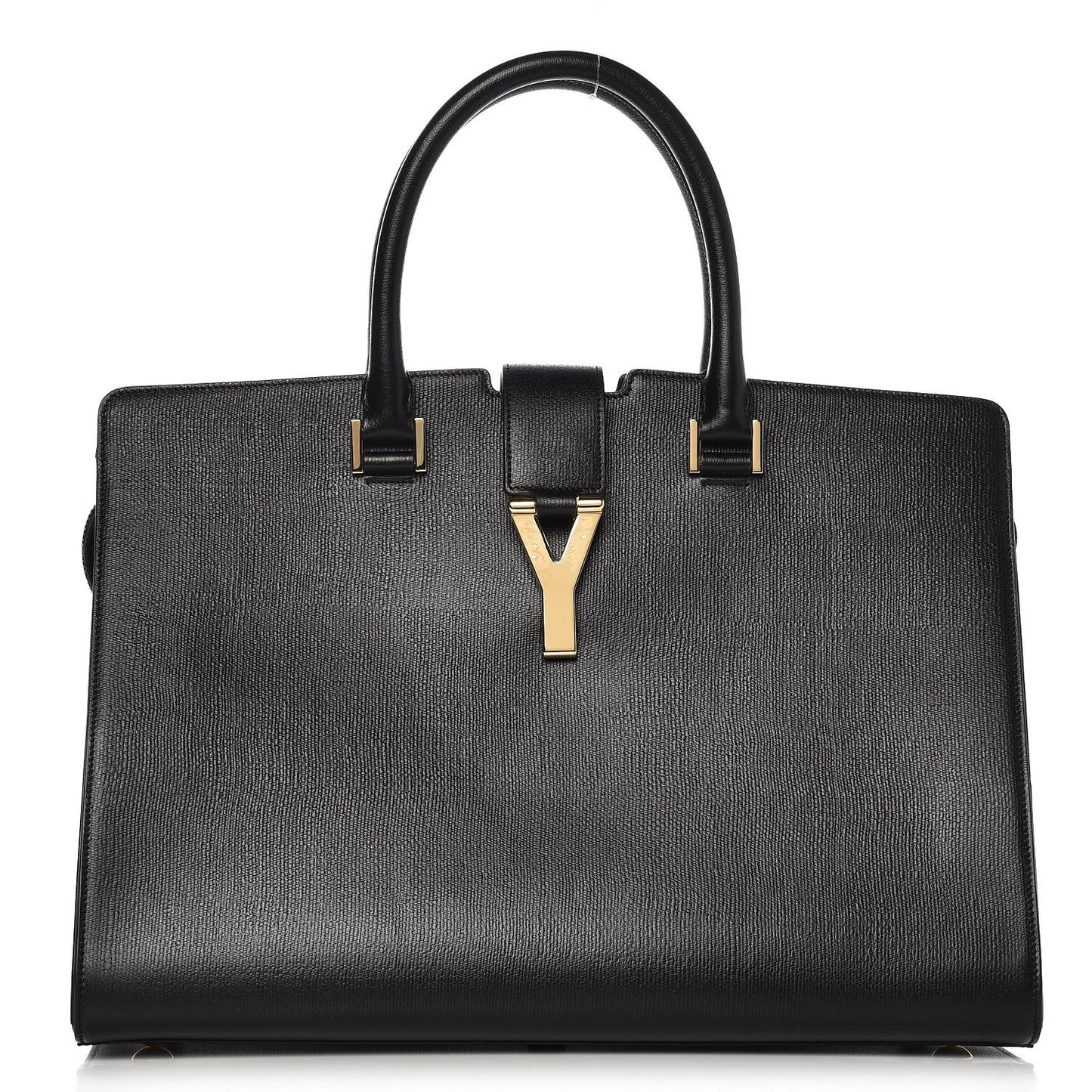 Textured Calfskin Medium Classic Y Cabas Black
