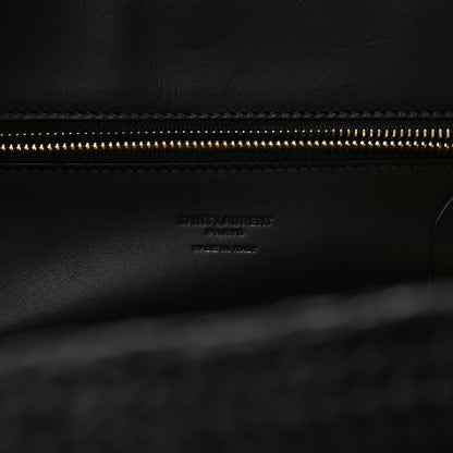 Saint Laurent Raffia Calfskin Medium Panier Tote Black Naturale 6 of 9