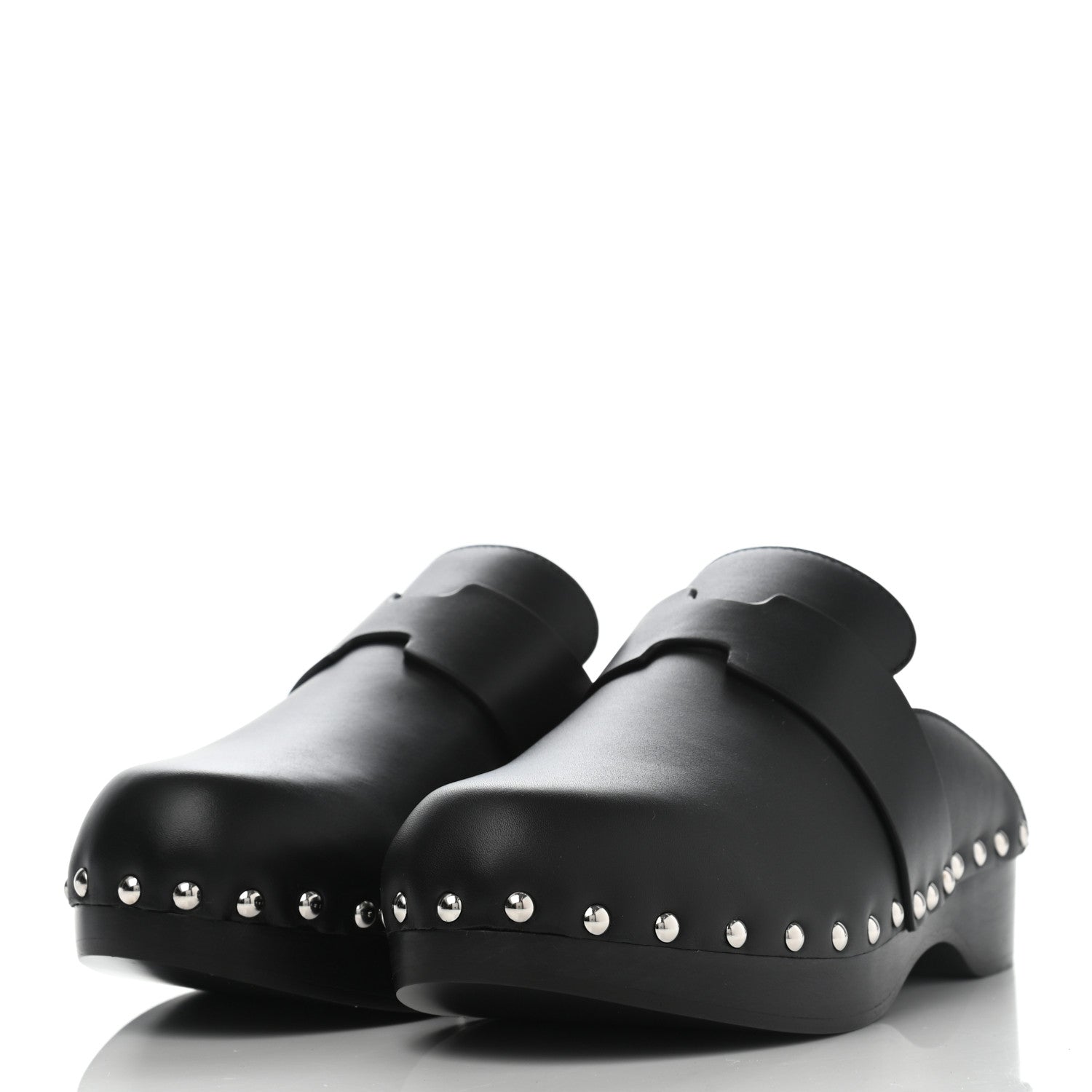 Hermes Calfskin Calya Mules 37 Black 3 of 7