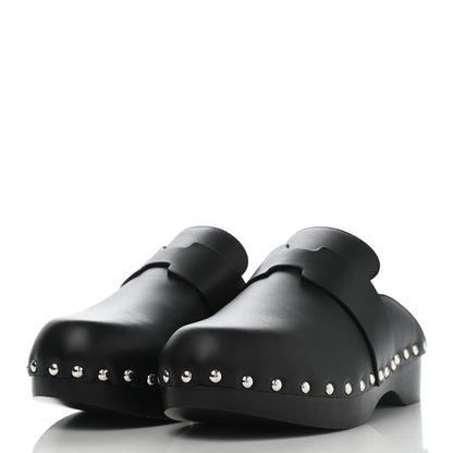 Hermes Calfskin Calya Mules 37 Black 3 of 7