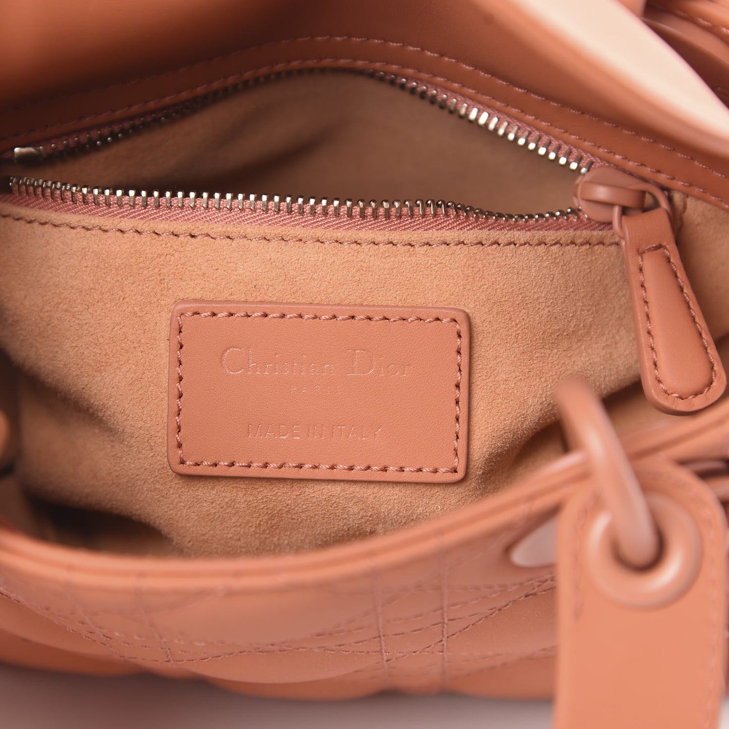 Ultra Matte Calfskin Cannage Mini Lady Dior Orange