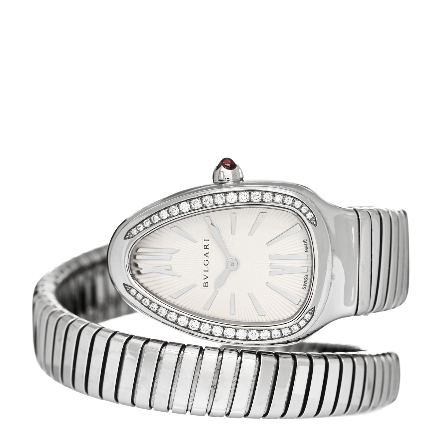 Stainless Steel Diamond Bezel 35mm Serpenti Tubogas Quartz Watch