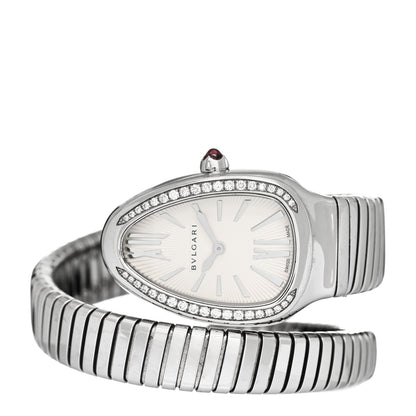 Bulgari Stainless Steel Diamond Bezel 35mm Serpenti Tubogas Quartz Watch 2 of 4