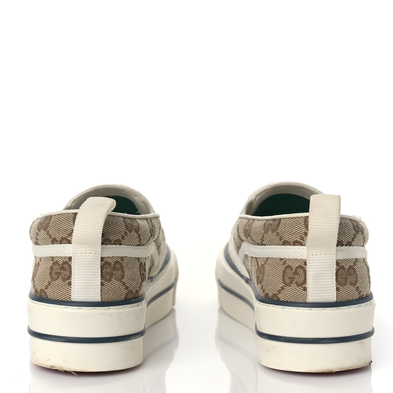 Gucci GG Monogram Womens 1977 Tennis Slip On 30mm Sneakers 37.5 Beige Ebony Mystic White 5 of 9