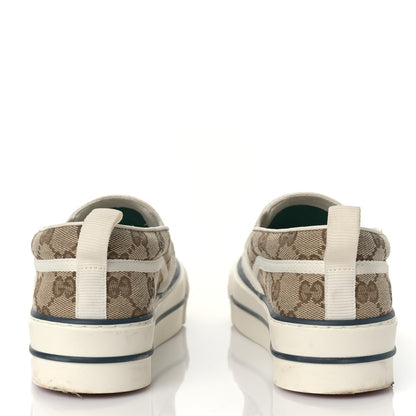 Gucci GG Monogram Womens 1977 Tennis Slip On 30mm Sneakers 37.5 Beige Ebony Mystic White 5 of 9