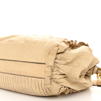 Dolce & Gabbana Calfskin Pleated Miss Gin Ruffle Bowler Tan 9 of 20