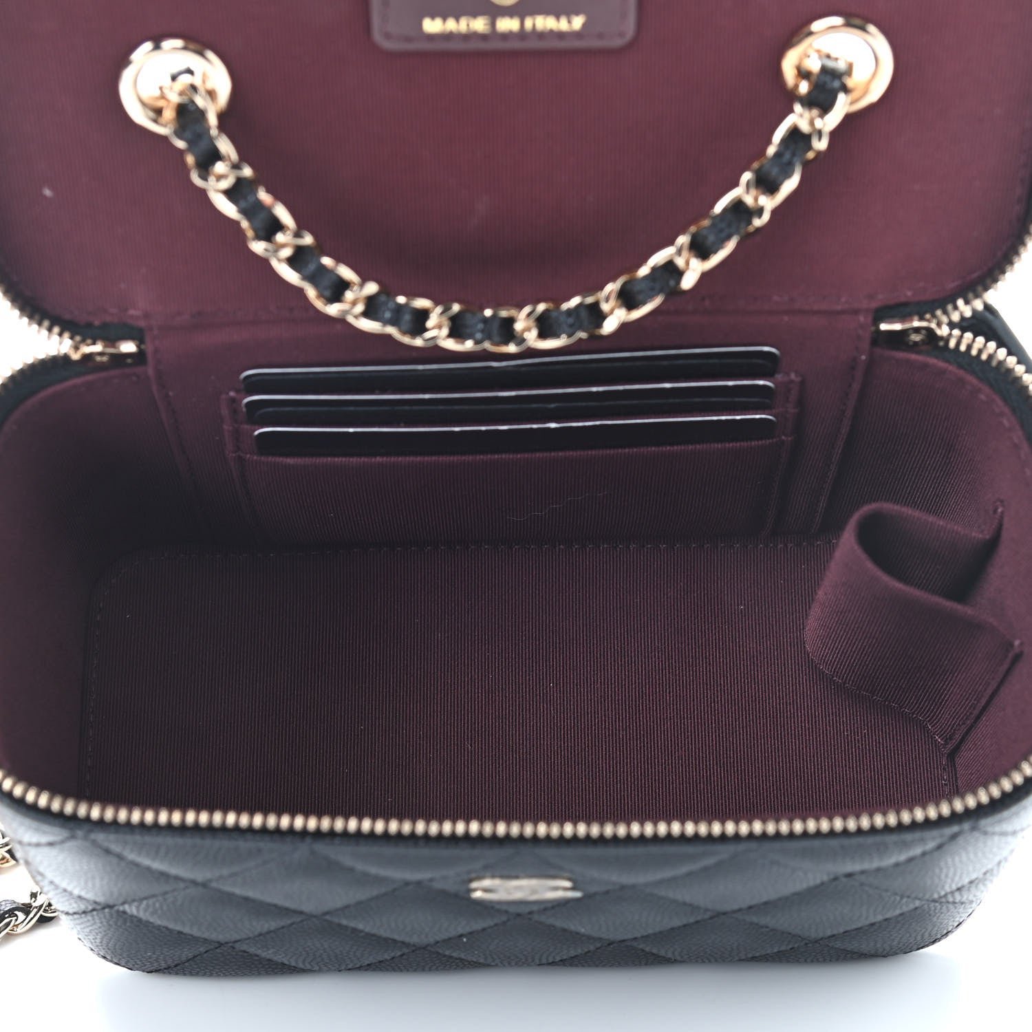 Chanel Caviar Quilted Small Vanity Case With Chain Black 5 of 9