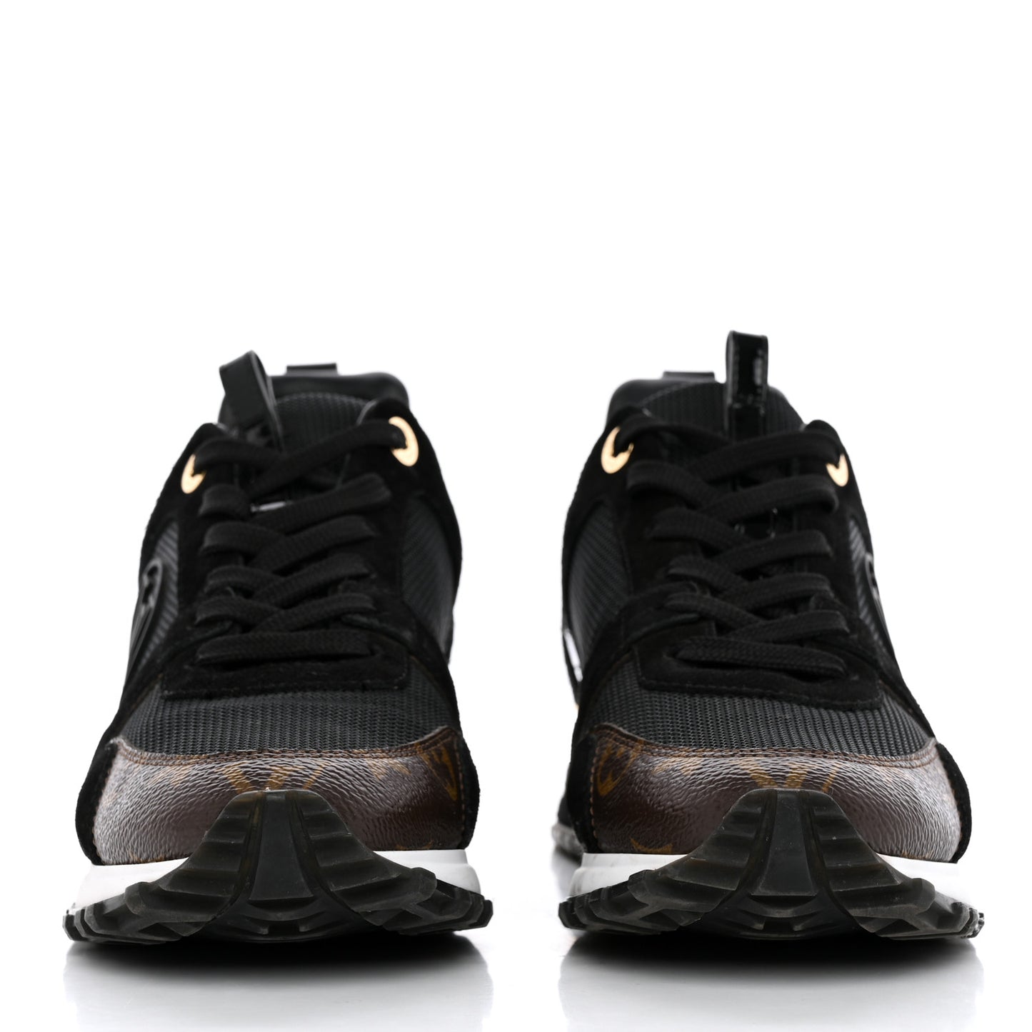 Suede Monogram Run Away Sneakers 38 Black