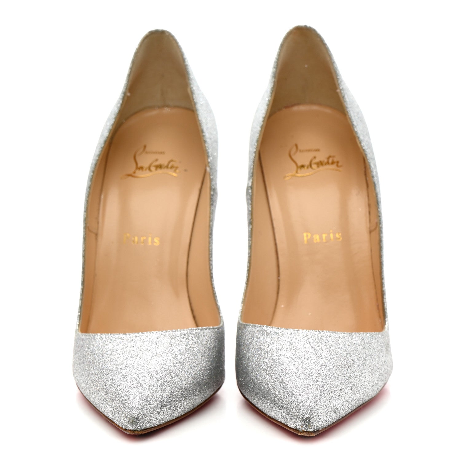 Christian Louboutin Mini Glitter So Kate 120 Pumps 39.5 Silver 3 of 12