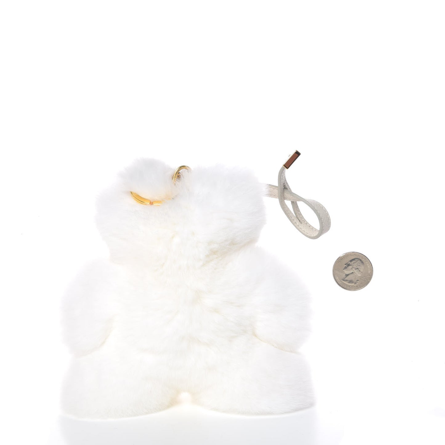 Fur Rabbit Charm White Pink