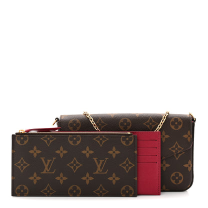 Louis Vuitton Monogram Pochette Felicie Chain Wallet Fuchsia 3 of 11