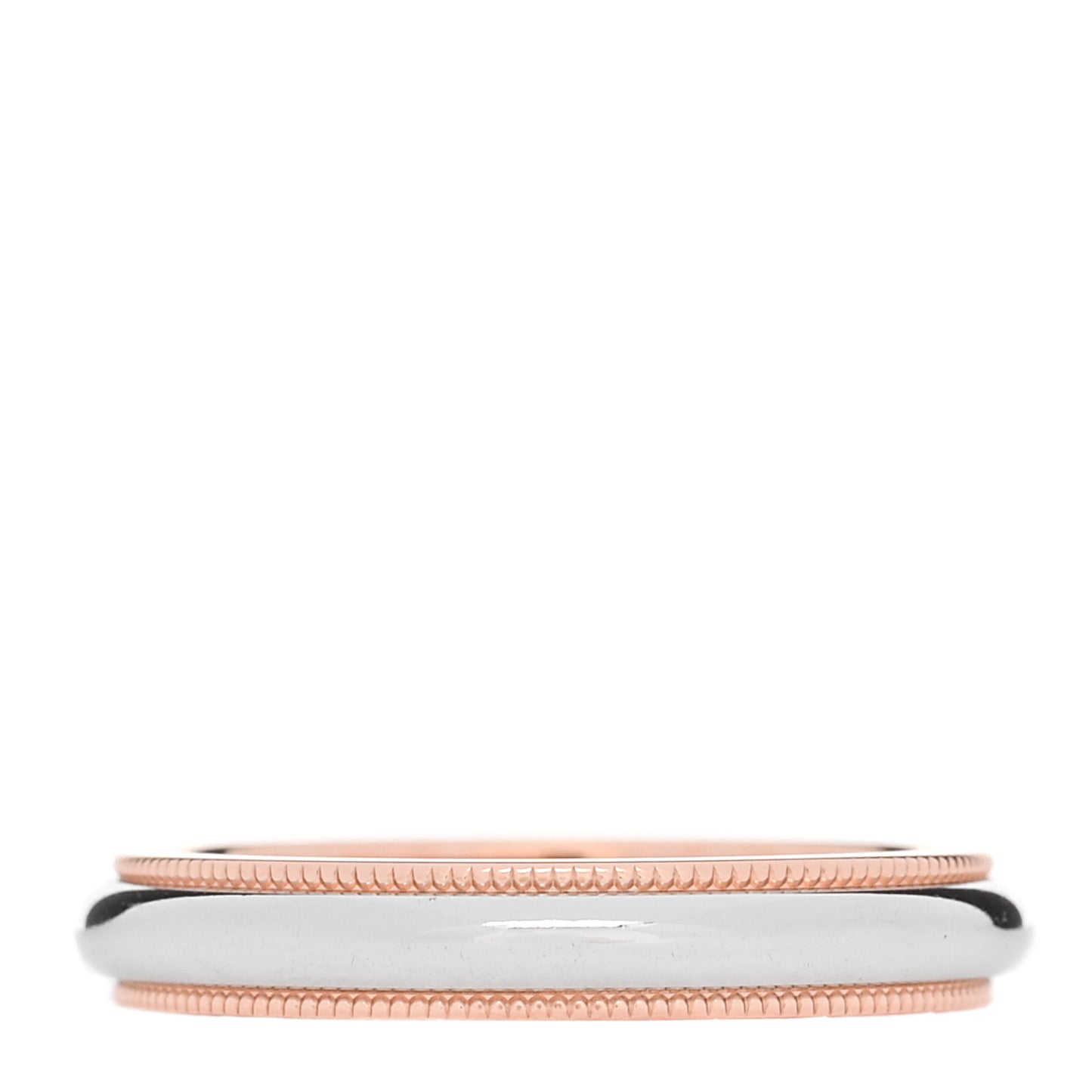 Platinum 18K Rose Gold 3mm Together Milgrain Wedding Band Ring 50 5.5