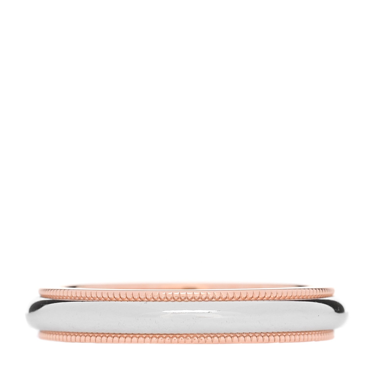 Tiffany Platinum 18K Rose Gold 3mm Together Milgrain Wedding Band Ring 50 5.5 3 of 5