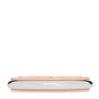 Tiffany Platinum 18K Rose Gold 3mm Together Milgrain Wedding Band Ring 50 5.5 3 of 5