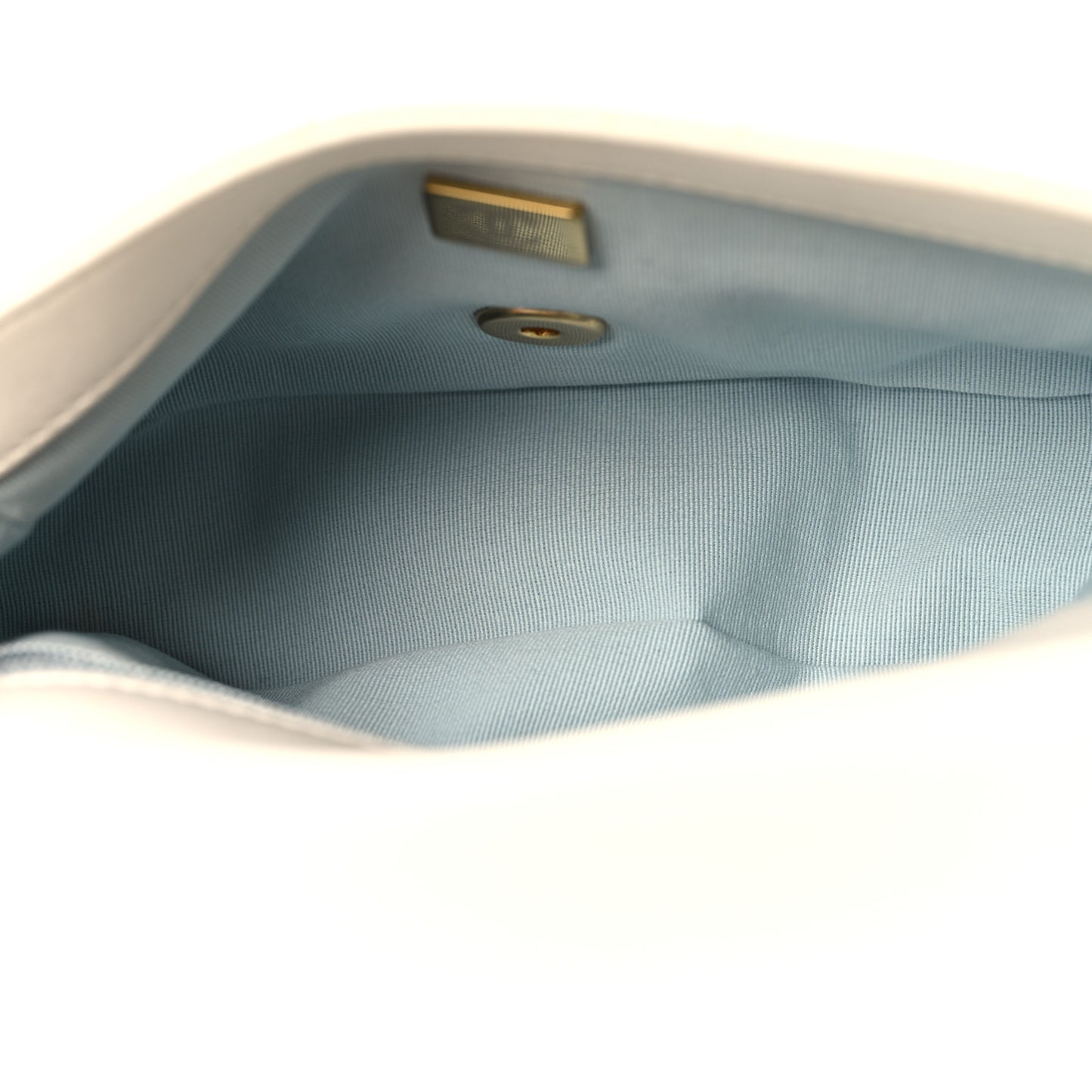Shiny Lambskin Quilted Pearl Twist Mini Square Flap White