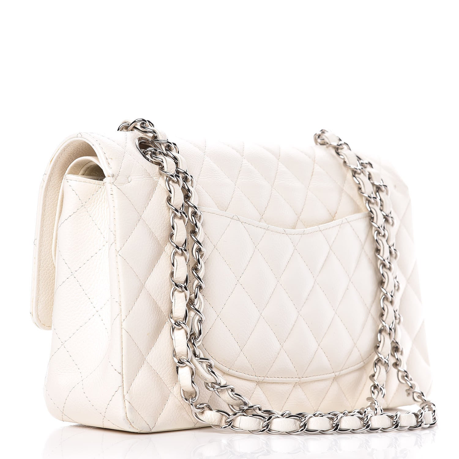 Chanel Caviar Quilted Medium Double Flap White 3 of 29