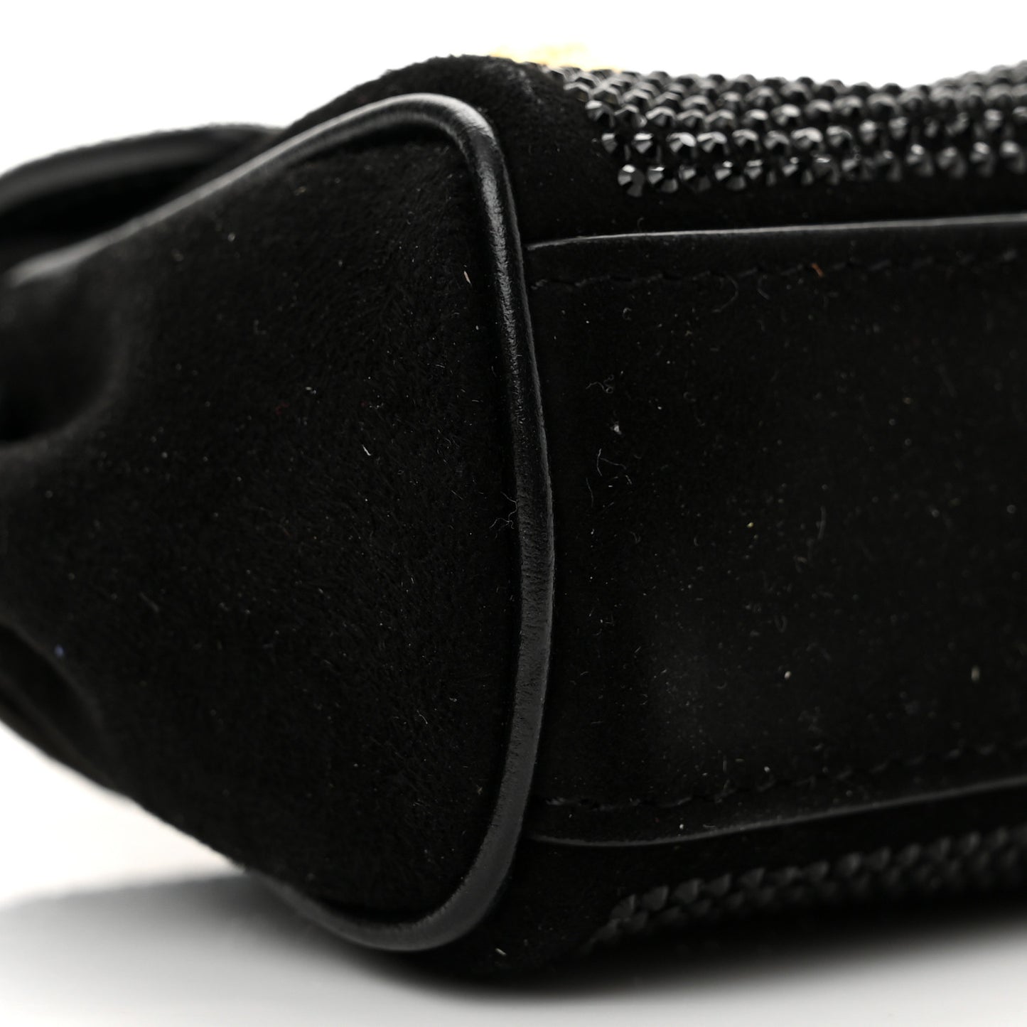 Suede Crystal Studded Micro La Medusa Bag Black