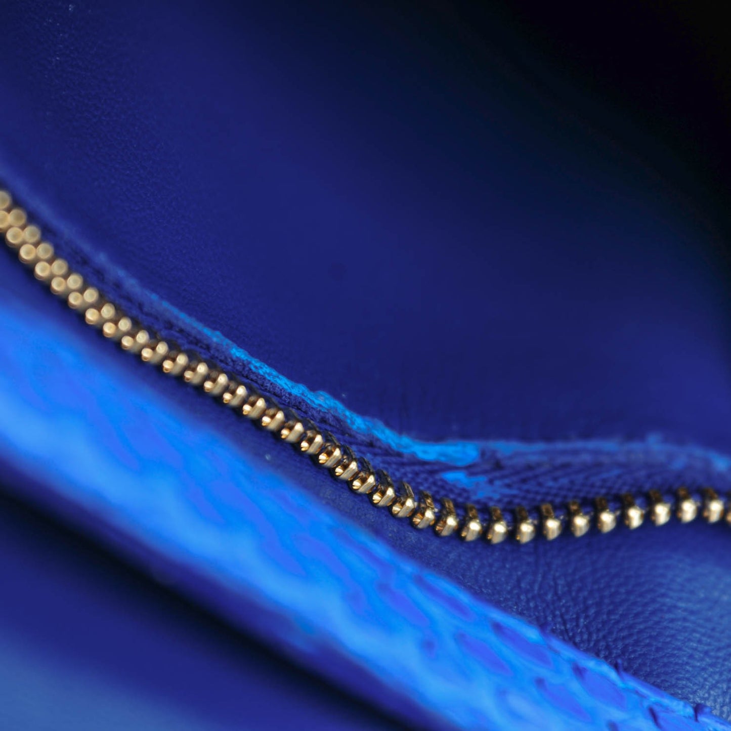 Python Medium Classic Box Flap Bag Indigo