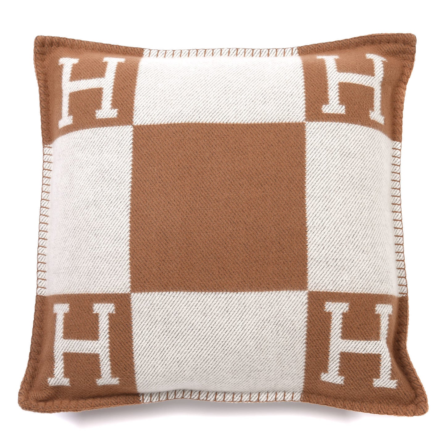 Wool Cashmere Avalon Pillow PM Ecru Camel