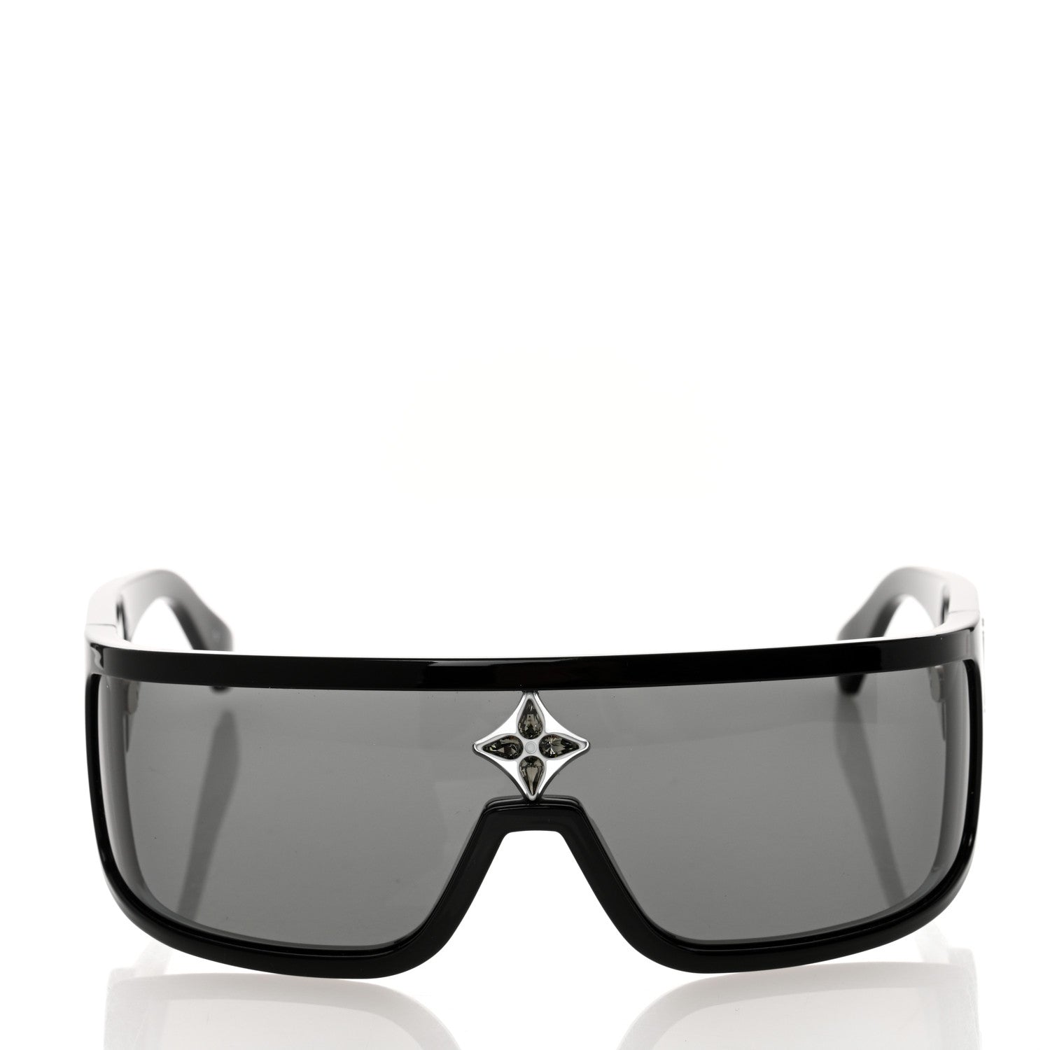 Louis Vuitton Acetate Crystal Cyclone Sport Mask Sunglasses Z1741U Black 2 of 7