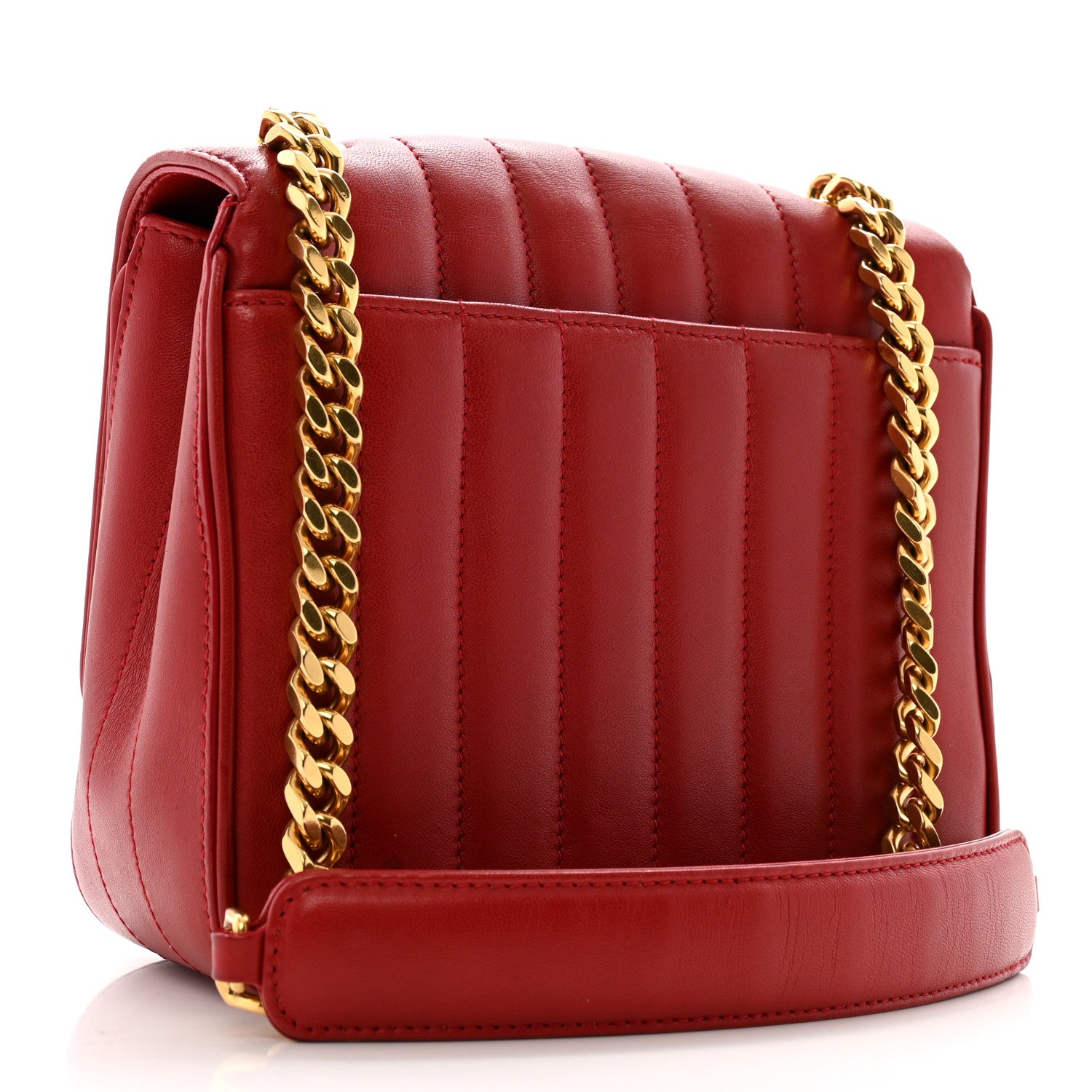 Saint Laurent Lambskin Matelasse Monogram Medium Vicky Chain Bag Rouge Eros 3 of 15