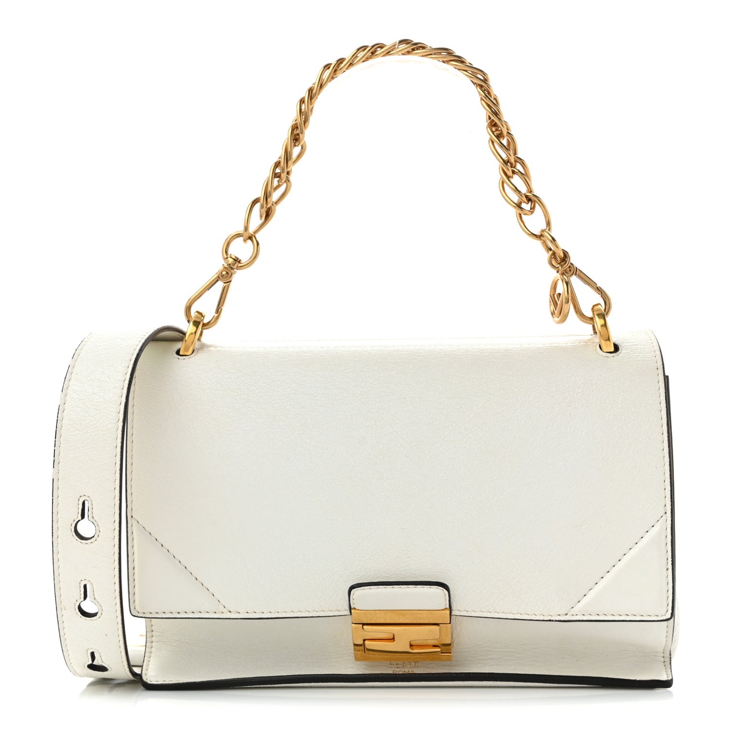 Agnello Old Shine F is Fendi Kan U Shoulder Bag White