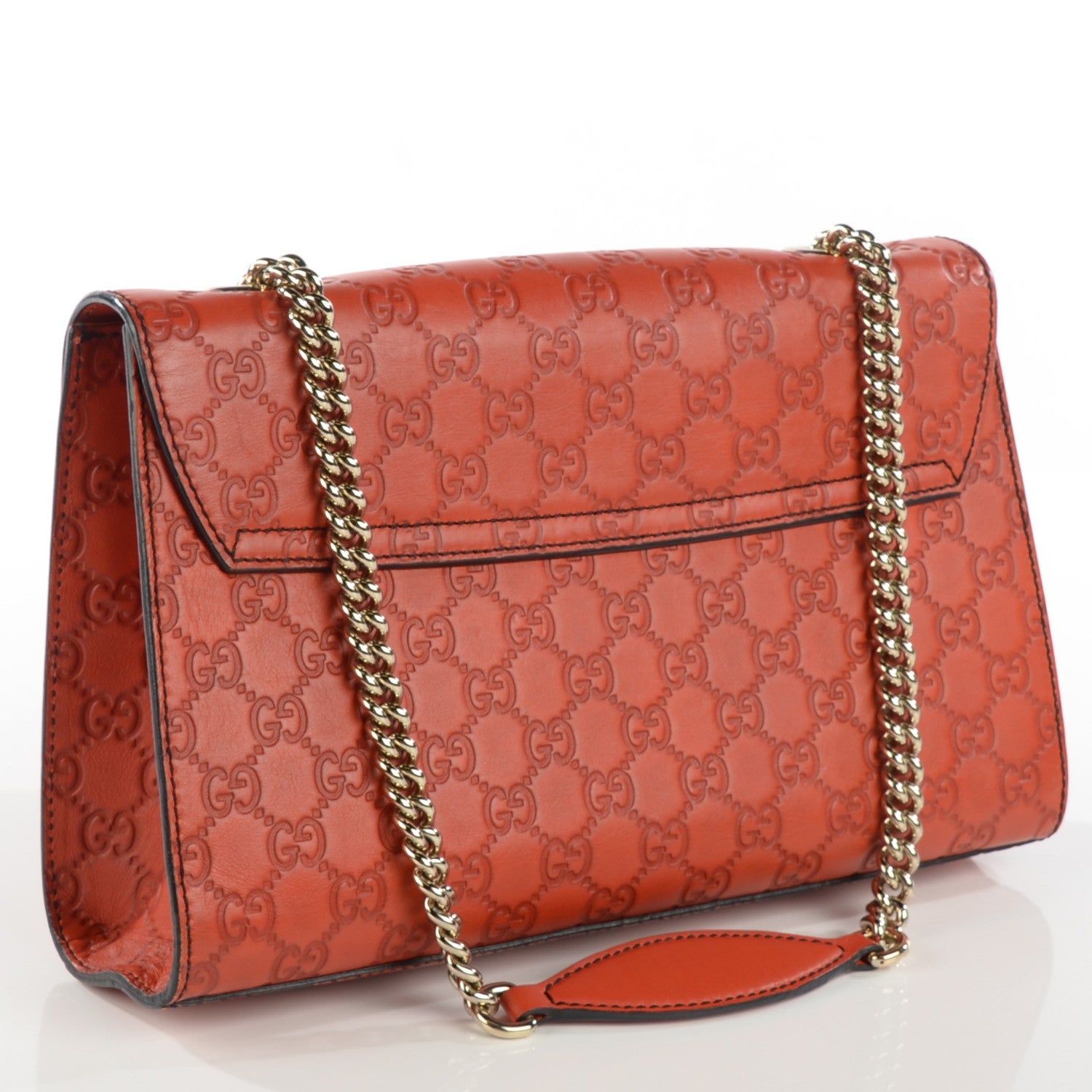 Gucci Guccissima Medium Emily Chain Shoulder Bag Sun Orange 3 of 7