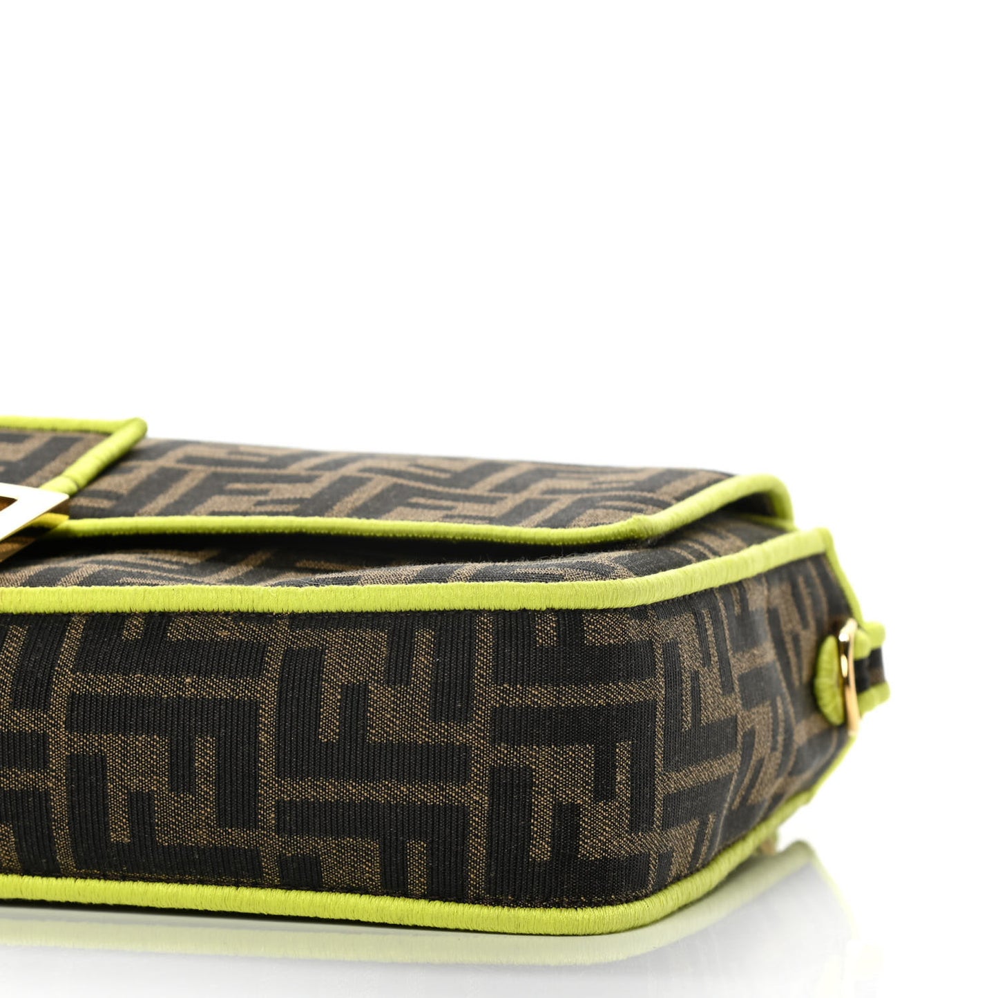 Fabric Jacquard FF 1974 Large Baguette Tobacco Moro Giallo Fluo