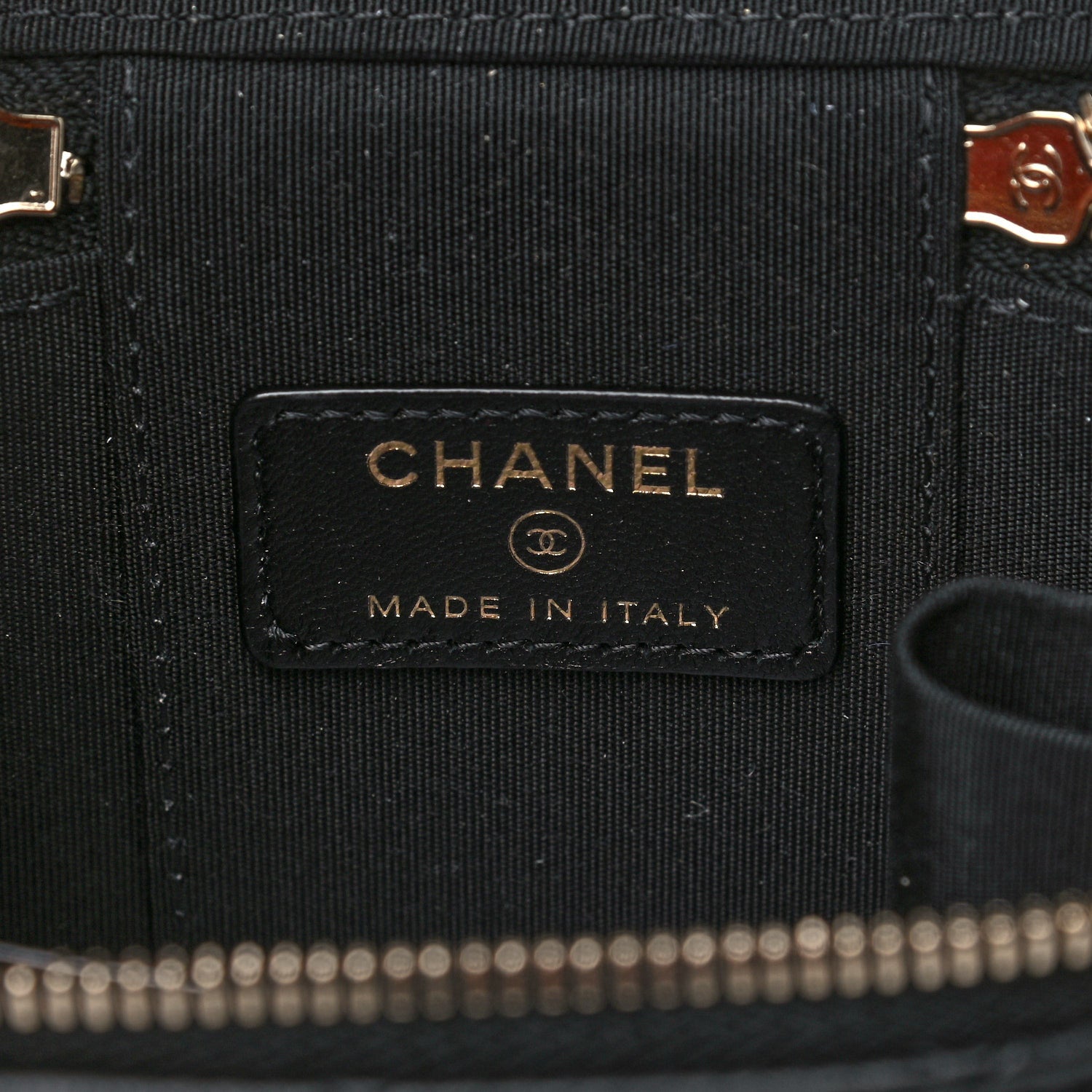 Chanel Lambskin Quilted Top Handle Mini Vanity Case With Chain Black 6 of 11