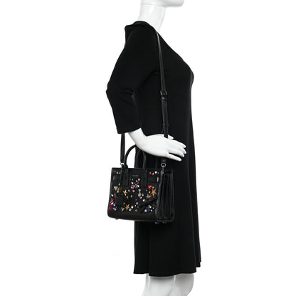 Saint Laurent Calfskin Crystal Embellished Nano Sac de Jour Black 2 of 10